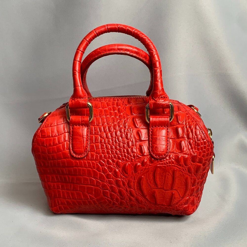 G.I.L.I. Pink Croc Embossed Leather Mini Bag